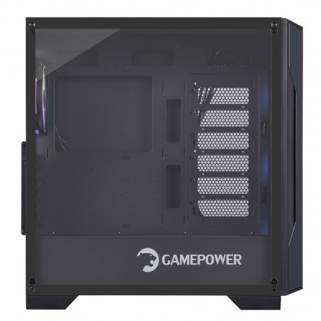 GamePower Savagis 650W 80+ Bronze ATX 4* ARGB Fan Temperli Cam Hub Siyah Gaming Kasa